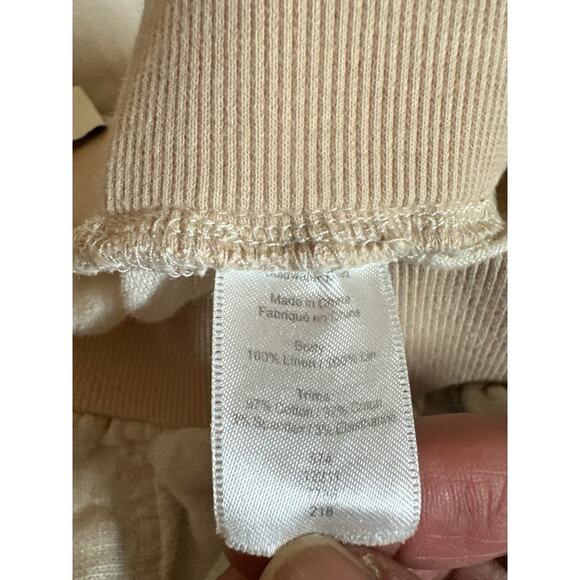 Coldwater Creek Women's Ribbed Knit Waistband Linen Pants Size 10 Petite Cream - Picture 8 of 8